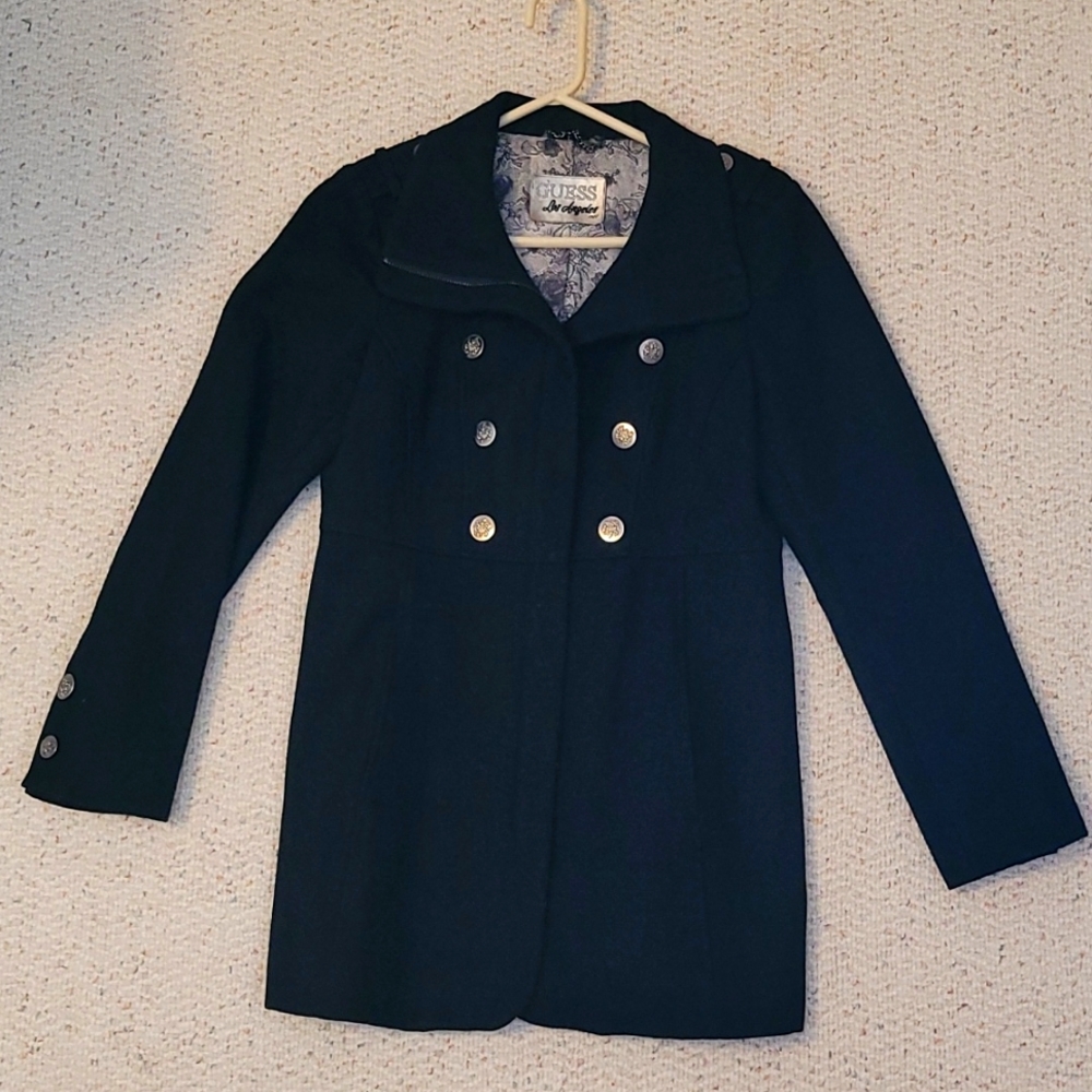 Guess Black Wool Coat, Ladies size M